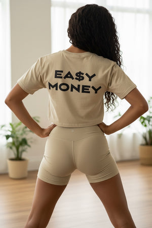 Women’s NO PAIN NO PROFIT “Easy Money” crop top t-shirts image 3