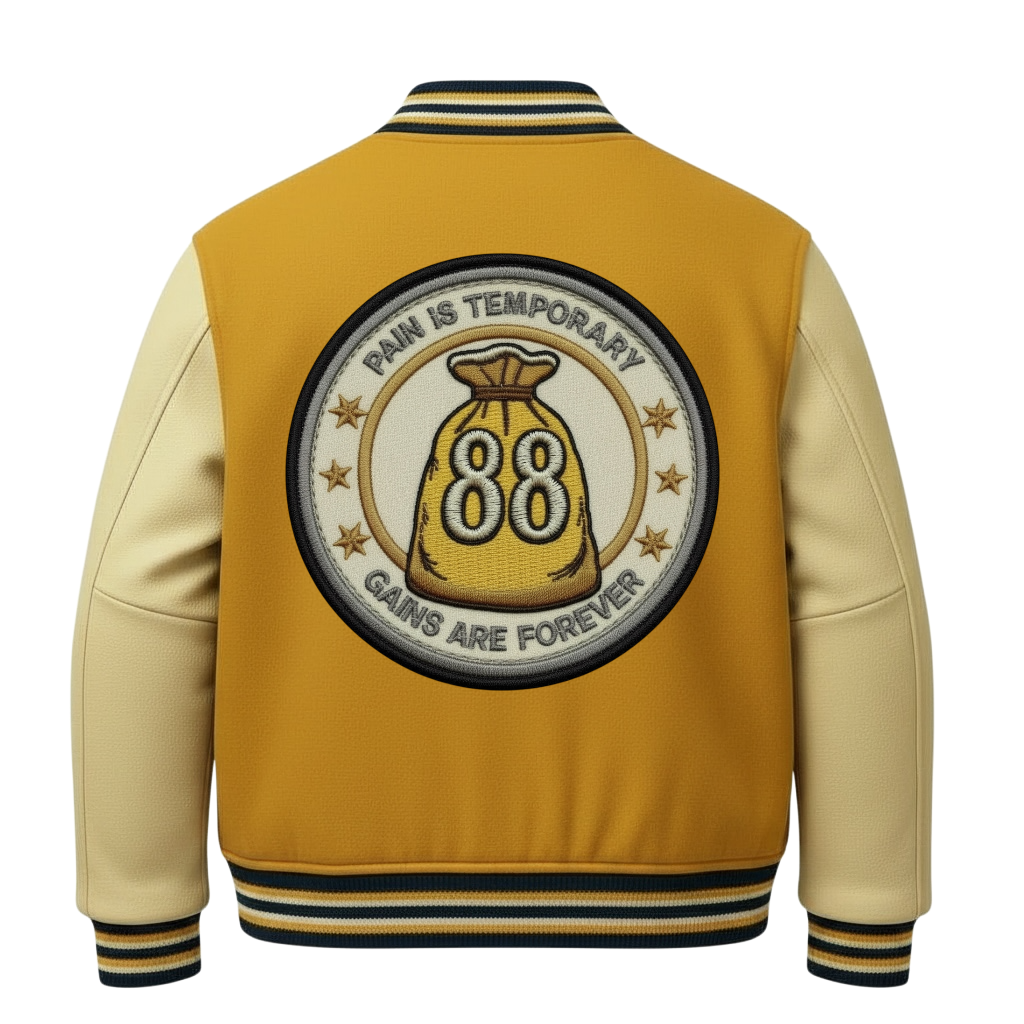 NO PAIN NO PROFIT men's “EASY MONEY” Varsity Jacket