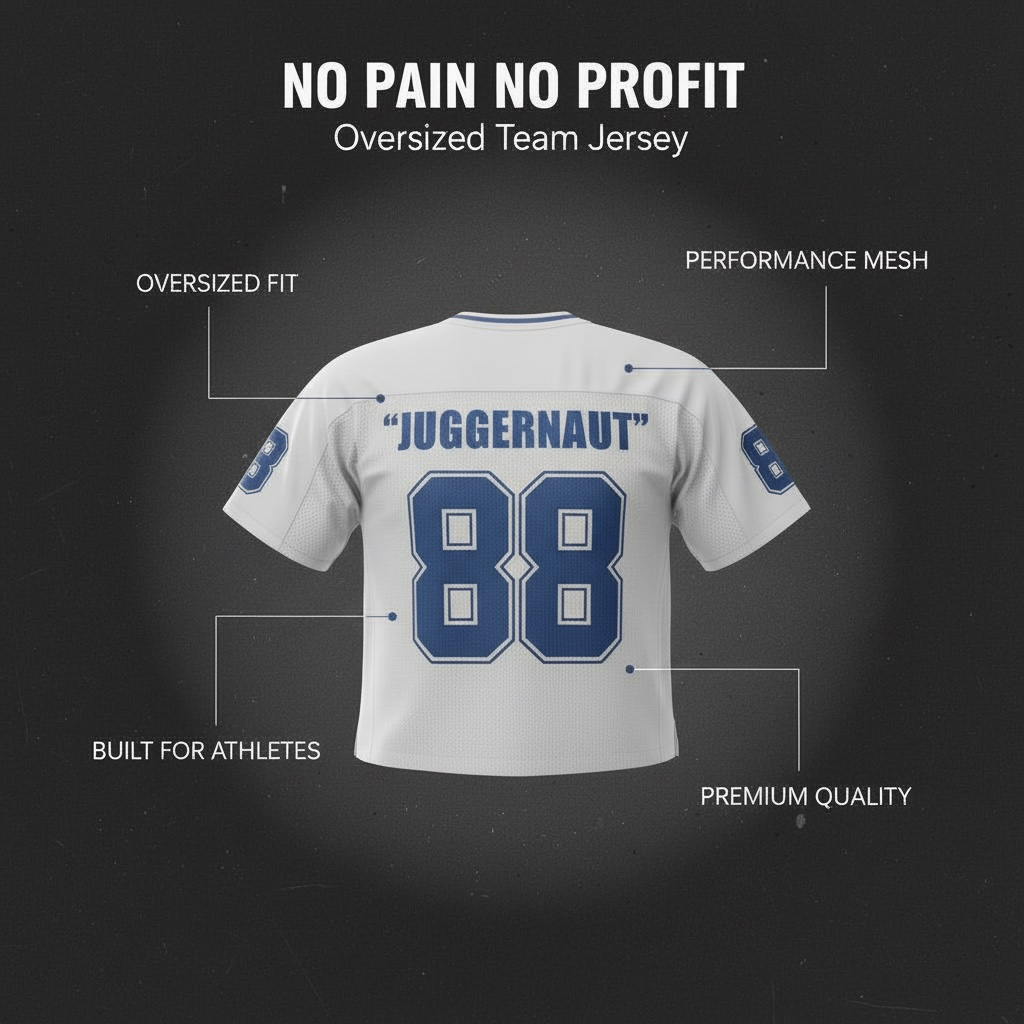 Men’s No pain No profit  oversized team jersey image 1