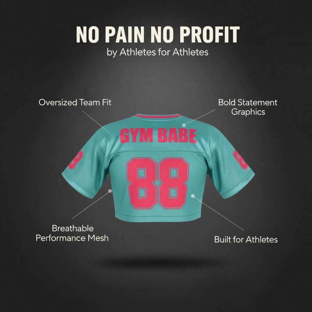 Women's crop top  "No Pain No Profit" team jersey image 1