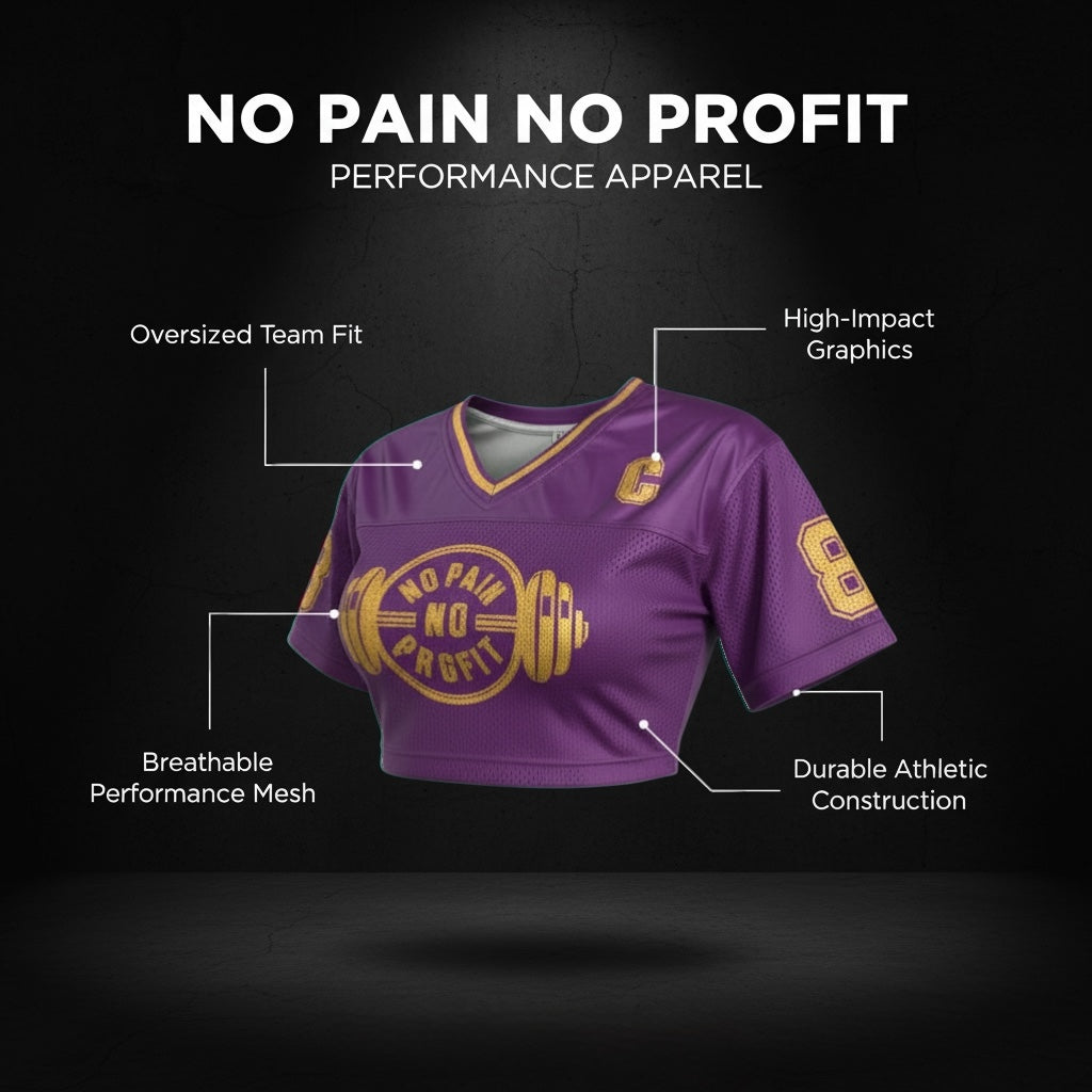 Women’s crop top No Pain No Profit team jersey  image 0