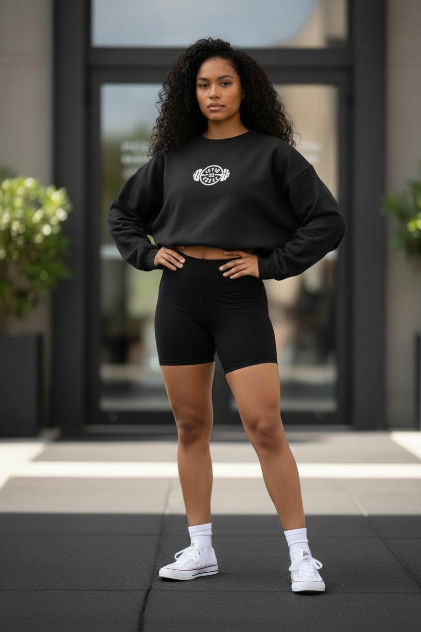 Women oversized crop top long sleeve image 2