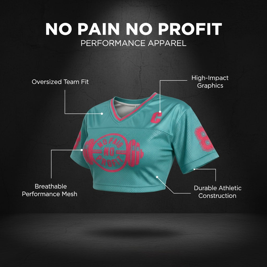 Women's crop top  "No Pain No Profit" team jersey image 0