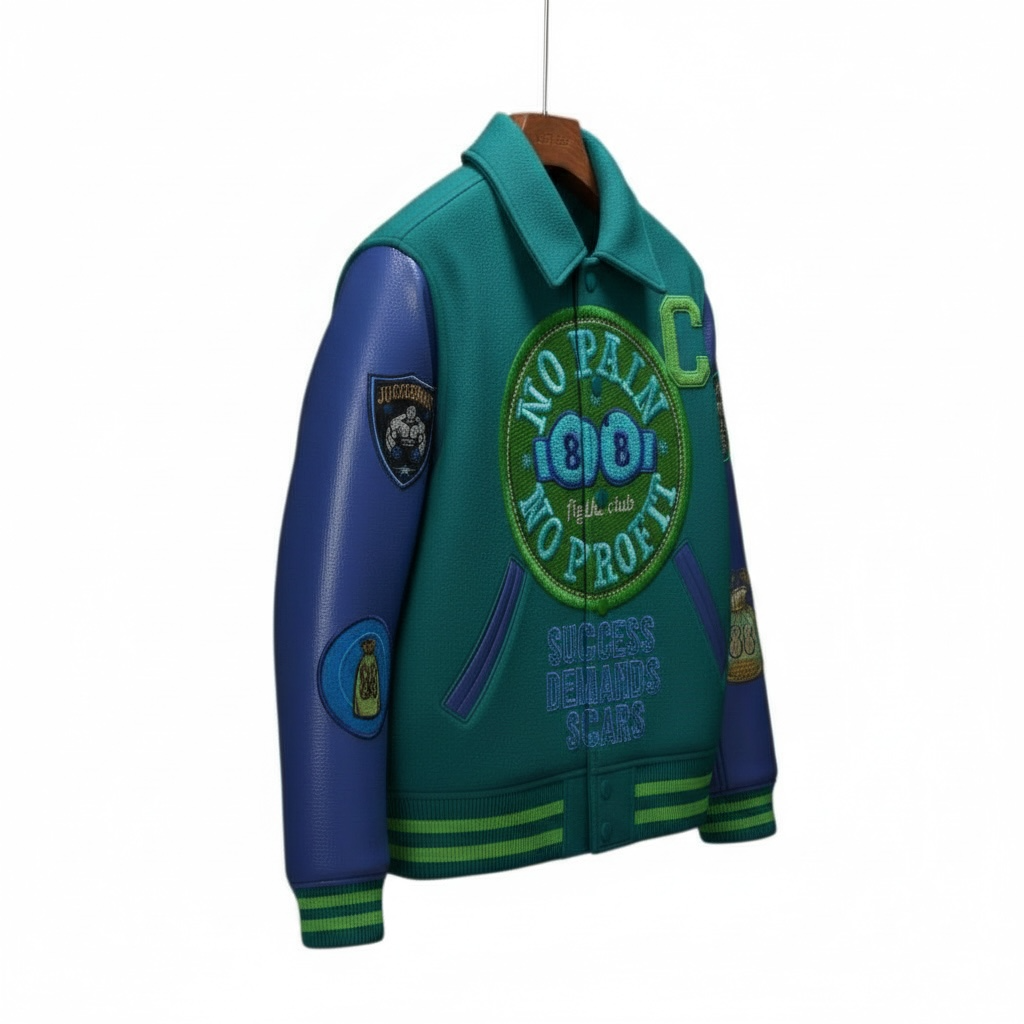 NO PAIN NO PROFIT’s “Fight Club” varsity jacket image 3