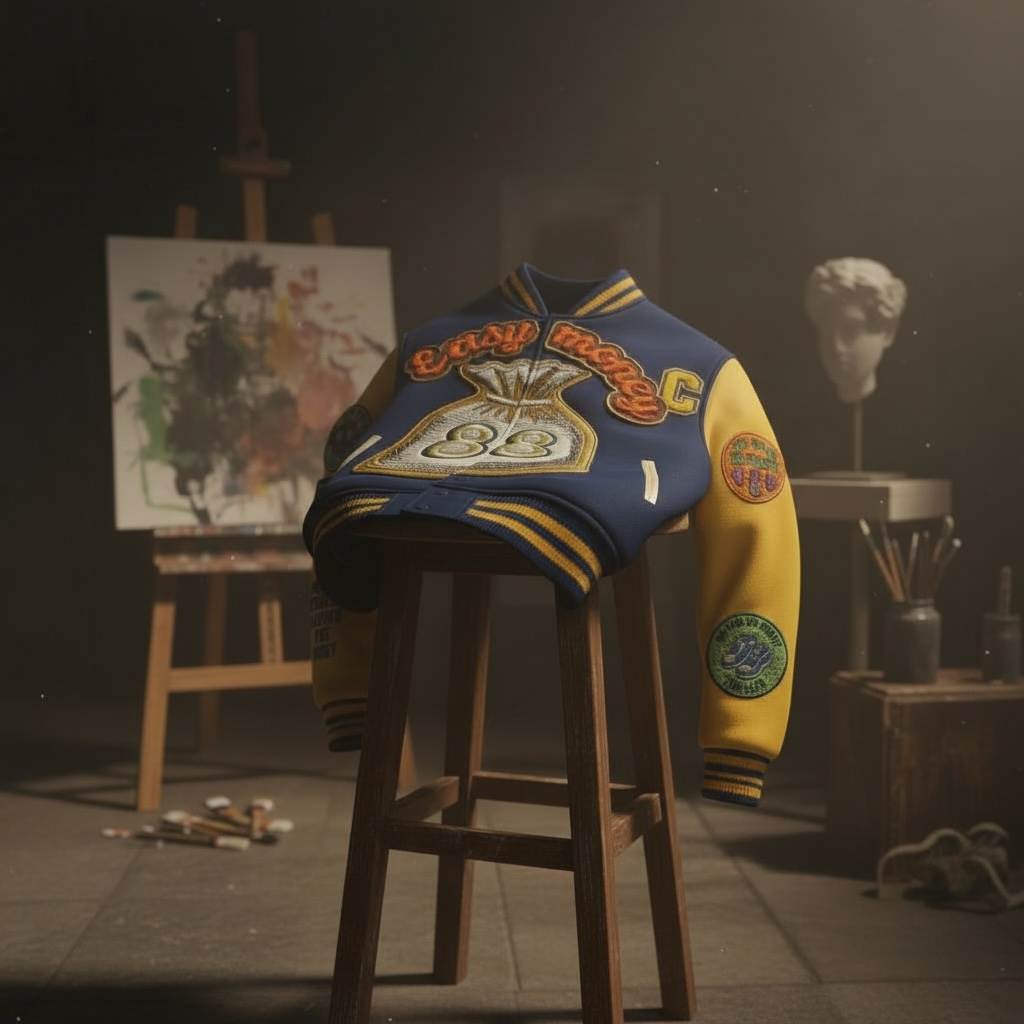 NO PAIN NO PROFIT’s “Easy Money”  Varsity jacket image 3