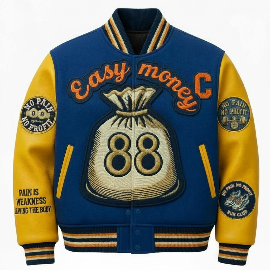 NO PAIN NO PROFIT’s “Easy Money”  Varsity jacket image 0