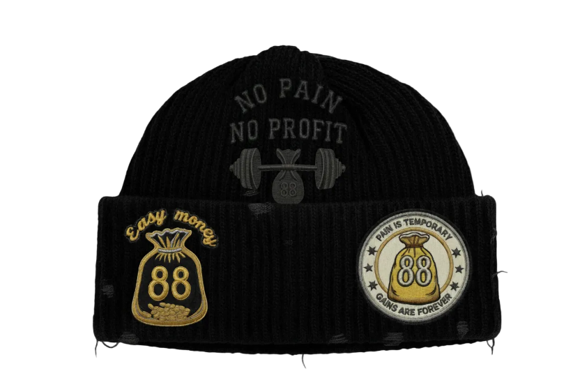 “PAIN IS TEMPORARY” Distressed Beanie
