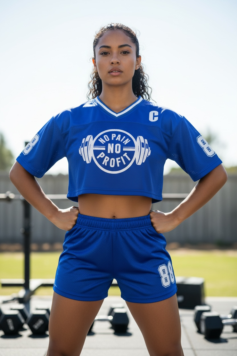 women's crop top oversized team jersey image 2