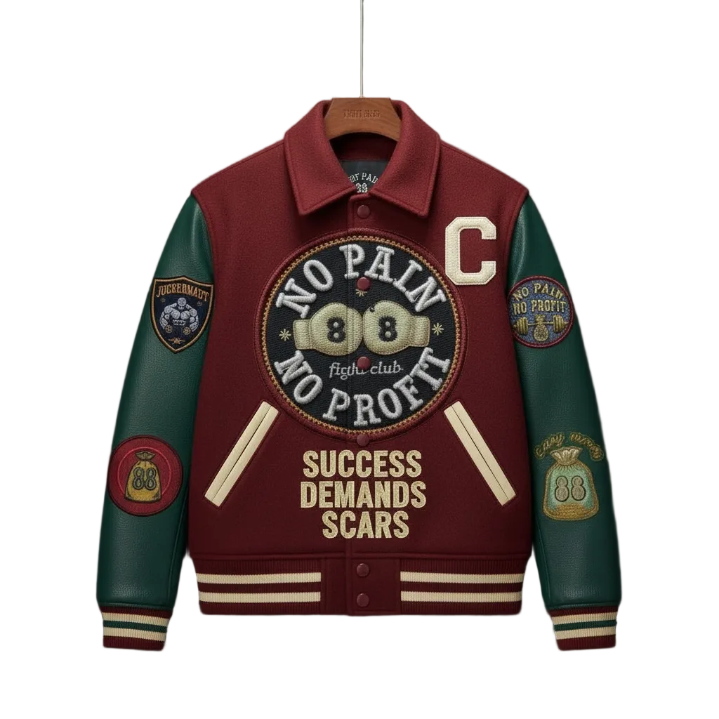 NO PAIN NO PROFIT’s “Fight Club” varsity jacket image 0