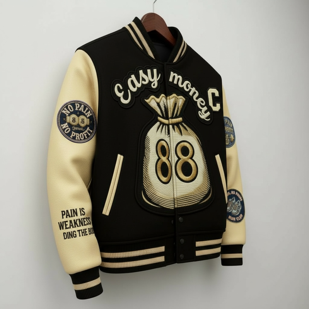 NO PAIN NO PROFIT’s “Easy Money” Varsity jackets image 3