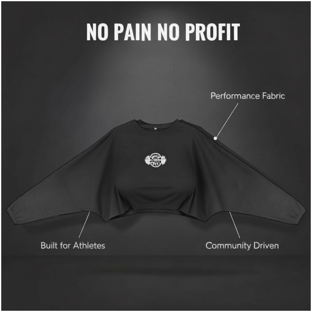 Women oversized crop top long sleeve image 0