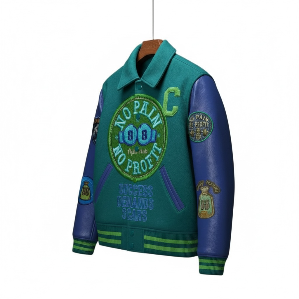 NO PAIN NO PROFIT’s “Fight Club” varsity jacket image 2