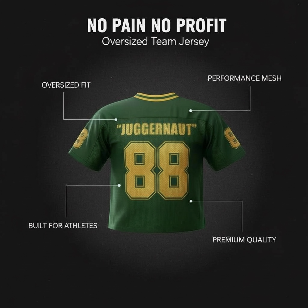 Oversized team NO PAIN NO PROFIT JERSEY image 1