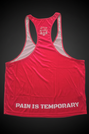 Pain Is Temporary muscle tank on a dark background
